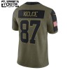 Kansas City Chiefs Tröjor Travis Kelce 87 Nike 2021 Salute to Service - Barn